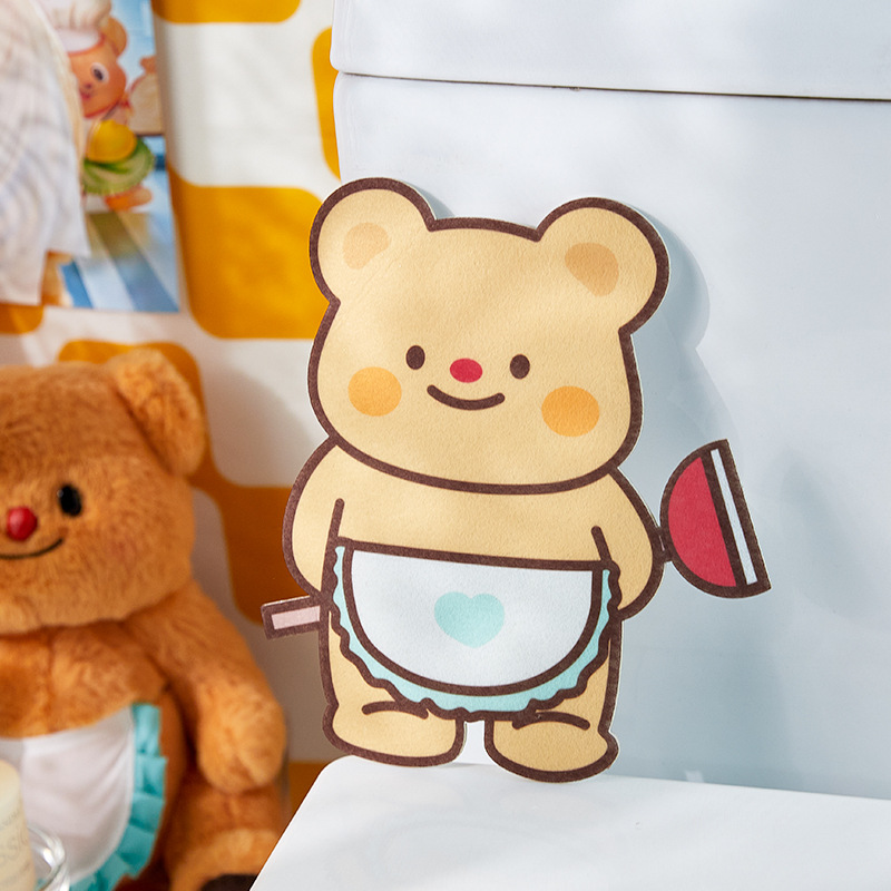 Cheese Bear desodorizador inodoro autoadhesivo para eliminar olor extraño fieltro perfumado adhesivo inodoro asiento de dibujos animados adhesivo decoración