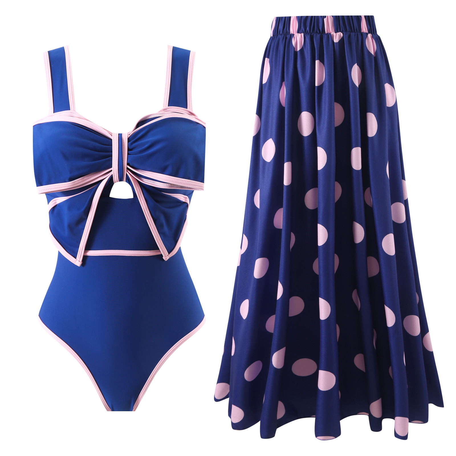 Costume intero stile bohémien con gonna lunga da spiaggia_voghion.com