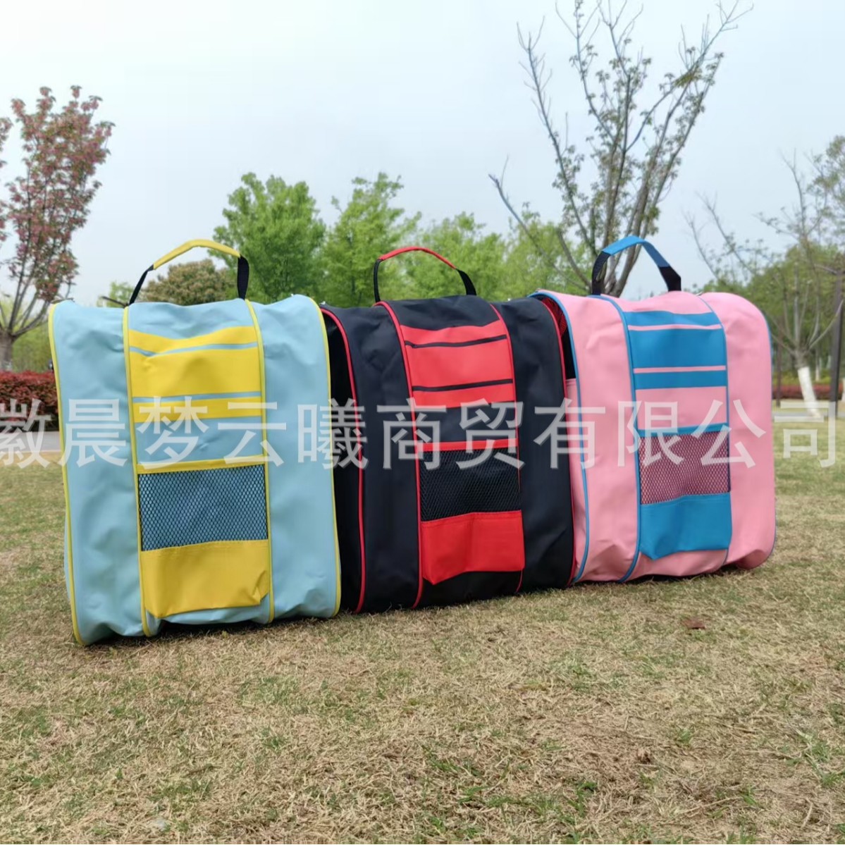 Children's High-End Roller Skating Bag Three-Layer Mesh Bag 1680D Fabric Bag Triangle Backpack Roller Skates Skating Shoulder Bag