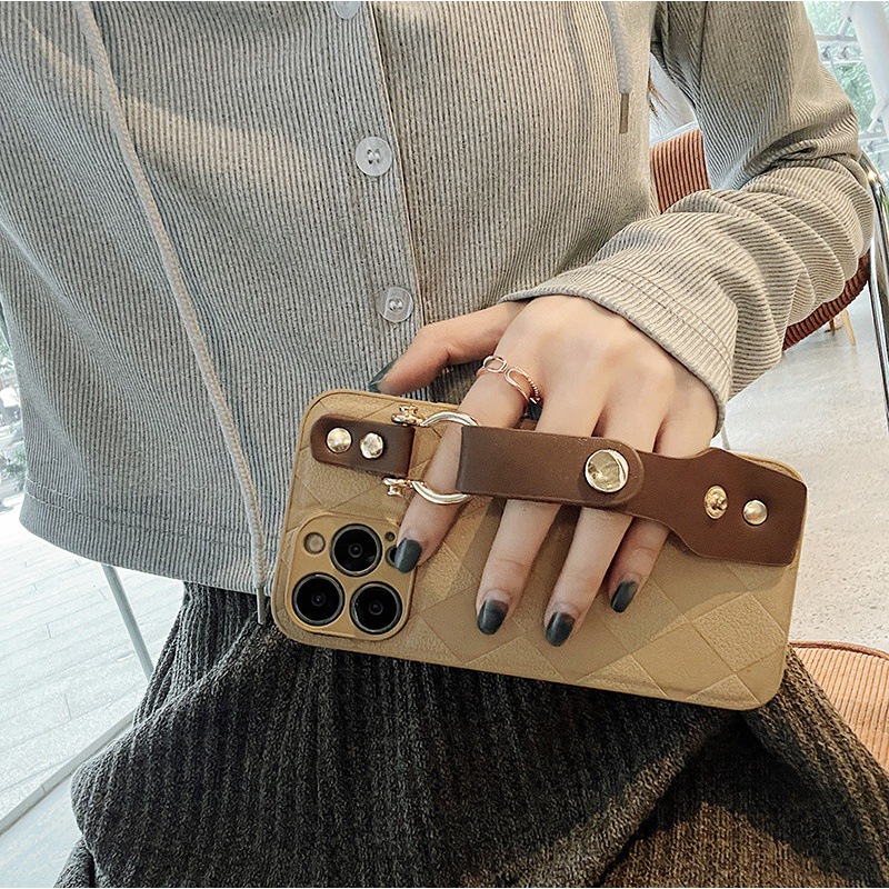 Unisex mobiele telefoonhoesje diamantknop polsbandje creatief_voghion.com