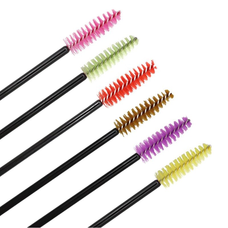 50 PCs/Pack Disposable Eyelash Brush Makeup Tools Colored Eye Eyelash Brush Black Rod Eyelash Brush Curl