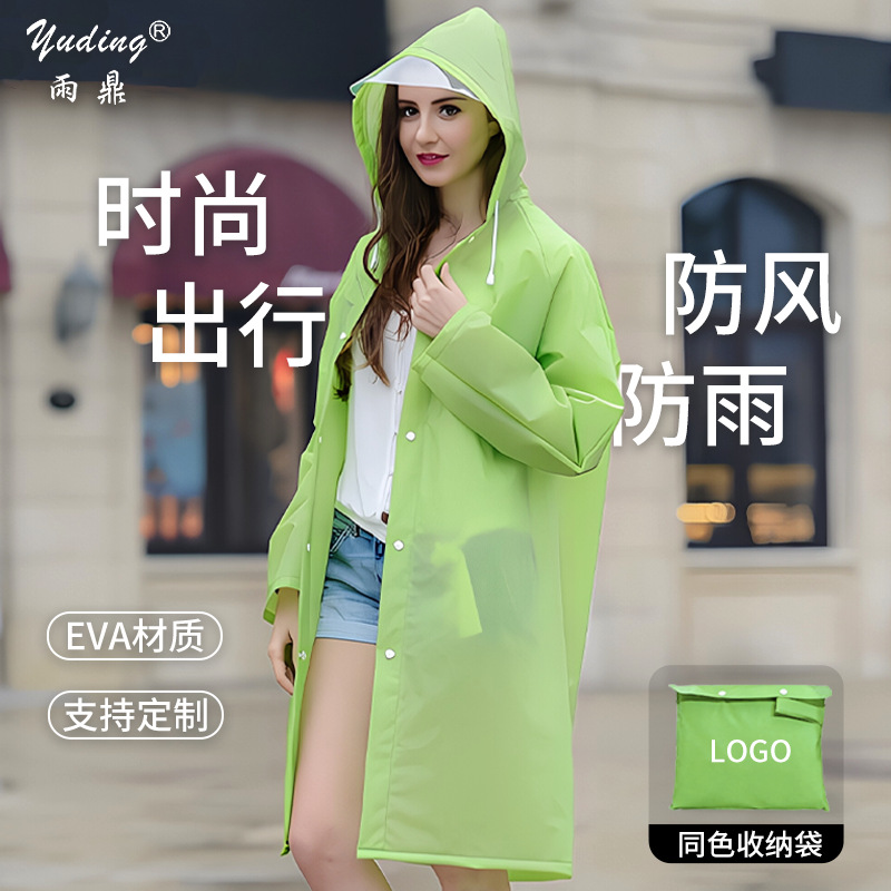 Impermeable Largo para Adultos de EVA, Reutilizable, para Exteriores y Viajes