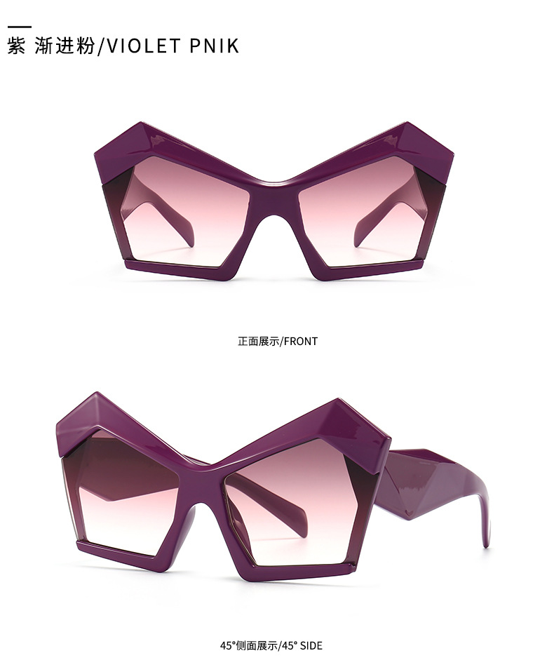 European and American irregular geometric model irregular solid color sunglassespicture8