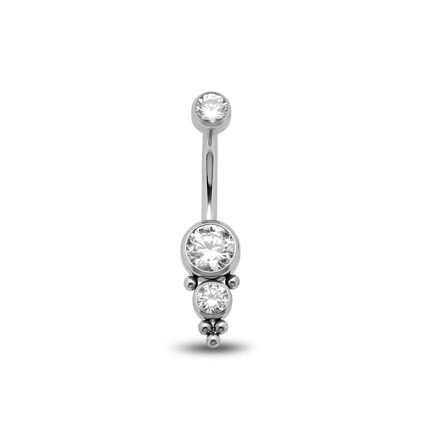 Titan-bauchnabelpiercing Mit Zirkonia-stein Für Damen_voghion.com
