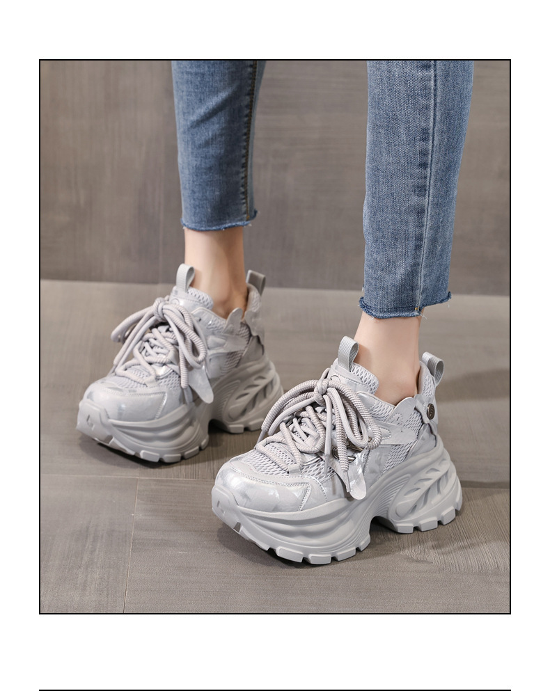 Giày sneaker nữ đế dày chunky lưới thoáng khí tăng chiều cao — màu sắc chi tiết 15