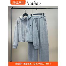 深圳南油加绒卫衣套装女2025新款穿搭宽松保暖休闲运动两件套裤