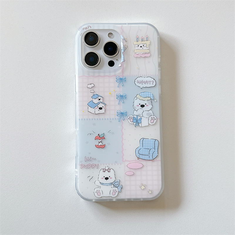 Estilo ins sofá de costura cachorro para Apple 16ProMax funda para teléfono móvil 15Pro lindo 14/13 femenino 15PM