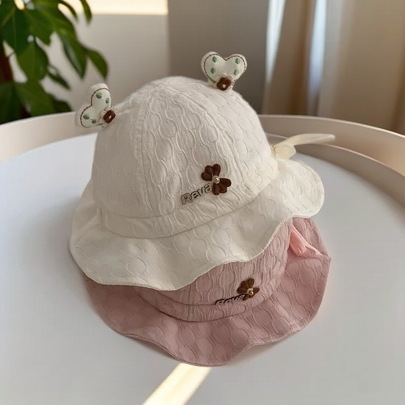 Sombrero de bebé primavera y otoño sombrero de pescador arco princesa sombrero de bebés bebés bebés pequeños meses de edad femenino 2024 nuevo