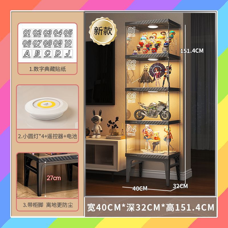 手办乐高展示柜模型玩具陈列置物架子家用公仔高达模型透明展示盒