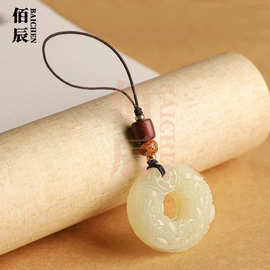 阿富汗白玉双貔貅平扣玉石吊坠 男女款玉佩服装配饰直播玉石挂件