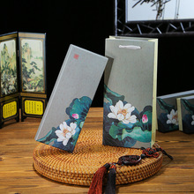 纸制古风白莲花芙蓉车挂件礼品盒好运莲莲汽车后视镜挂饰流苏包装