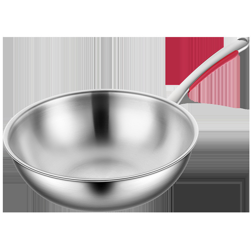 Clang pequeño wok alemán sartén antiadherente 316 de acero inoxidable Cocina de Inducción de gas universal no recubierto hogar WOK