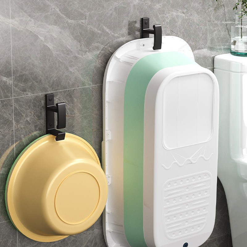 卫生间置物架免打孔浴室洗脸盆挂钩放盆架挂盆壁挂厕所收纳架批发