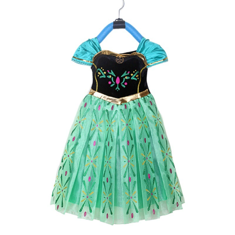 2018 экспорт Замороженные Принцесса платье Хэллоуин платье в наличии прямые волосы