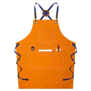 Foreign Trade Canvas Apron Studio Milk Tea Shop Coffee Shop Work Clothes Manufacturer Wholesale One Piece Printed Home Apron