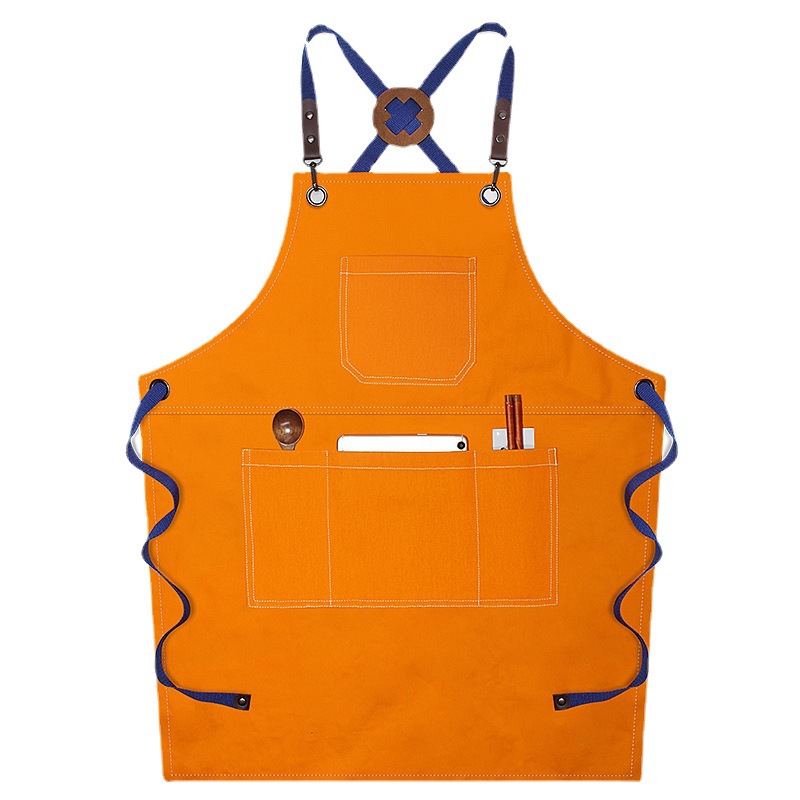 Comercio exterior delantal lienzo estudio leche tienda de té cafetería guardapolvos fábrica al por mayor de una pieza impresa delantal hogar