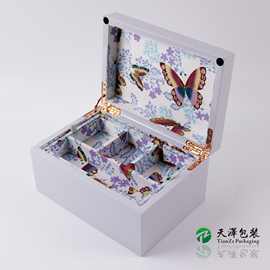 厂家定制钢琴漆首饰盒 黄金套装盒 节日礼品包装盒 翻盖双层礼盒