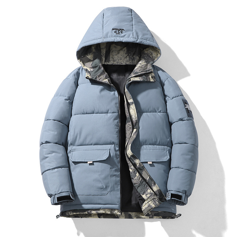 Chaqueta de pluma grande para hombres otoño y invierno chaqueta cálida coreana de moda para hombres guapo y grueso chaqueta de algodón casual ropa de pan