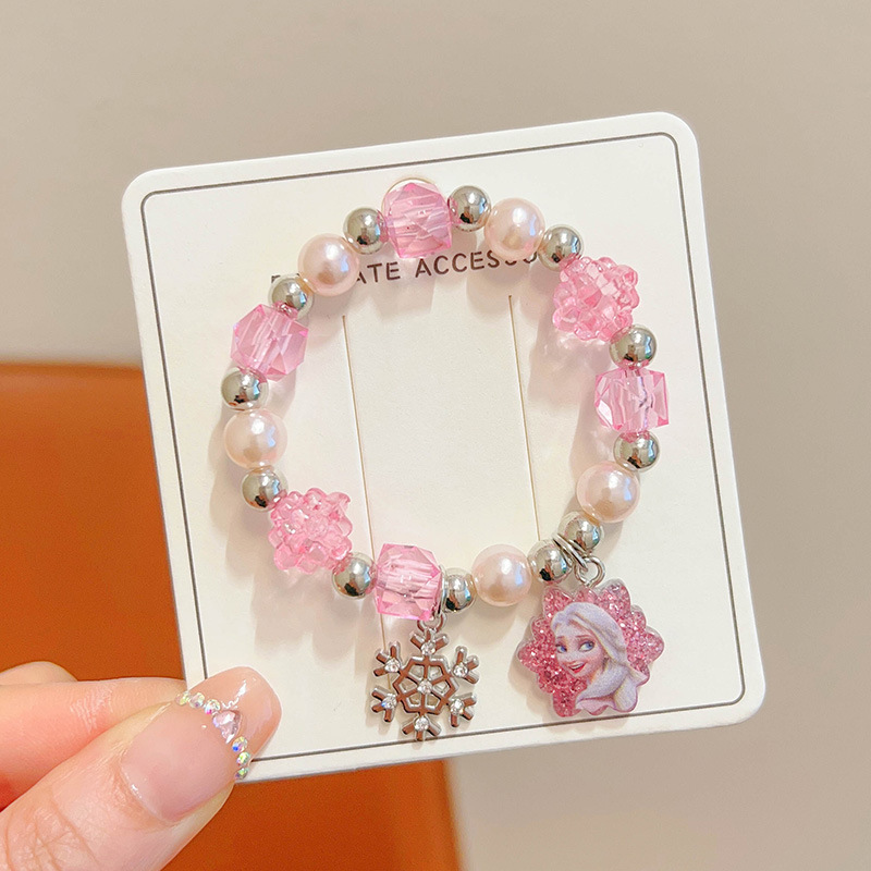 Linda niña nueva pulsera de princesa de dibujos animados niños Anna Aisha colgante pulsera cadena de joyería para niñas de nicho