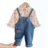 Spring autumn demi-season denim shirt for boys, overall, cartoon children's trousers, 2021 collection, Korean style