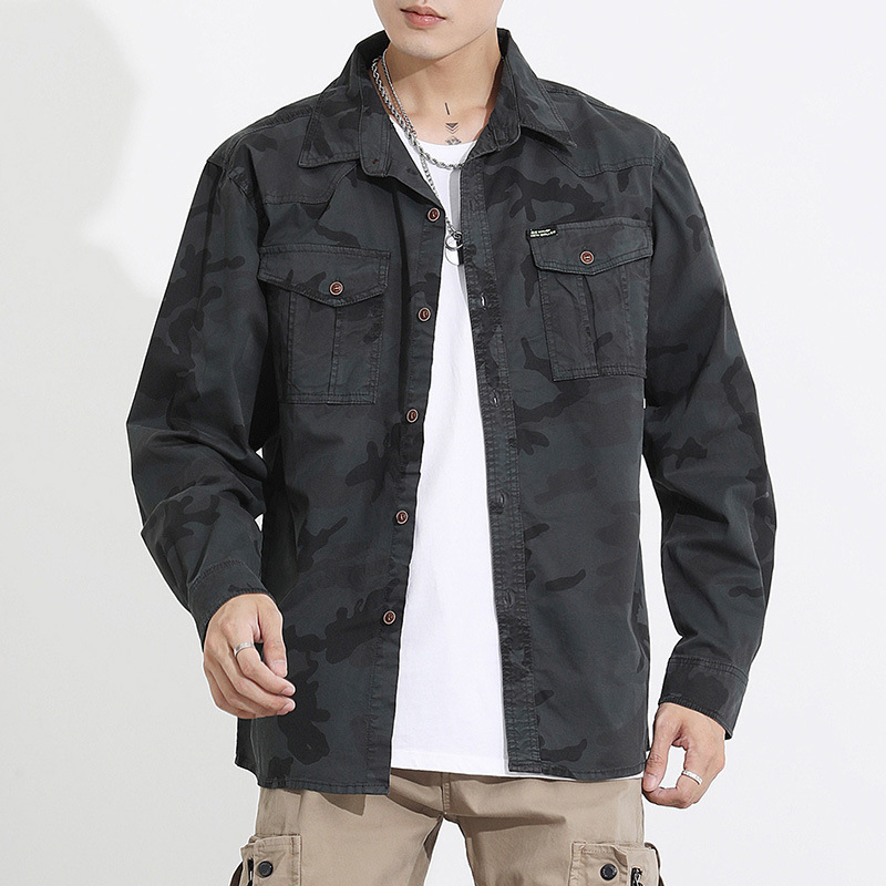 Autumn New Camouflage Work Shirt Men's Long-Sleeve Jacket Casual Loose Versatile Top Cross-Border Polyester Wear-Resistant Autumn New Camouflage Work Shirt Men's Long-Sleeve Jacket Casual Loose Versatile Top Cross-Border Polyester Wear-Resistant
