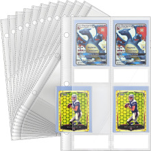 跨境4宫格相片活页3孔活夹PP保护页相片明信片棒球卡a5活页内芯