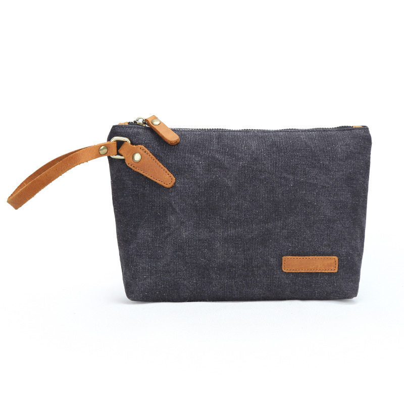 Nueva moda retro embrague impermeable bolsa de lavado de lona bolsa de almacenamiento de viaje cambio clave transfronteriza en stock