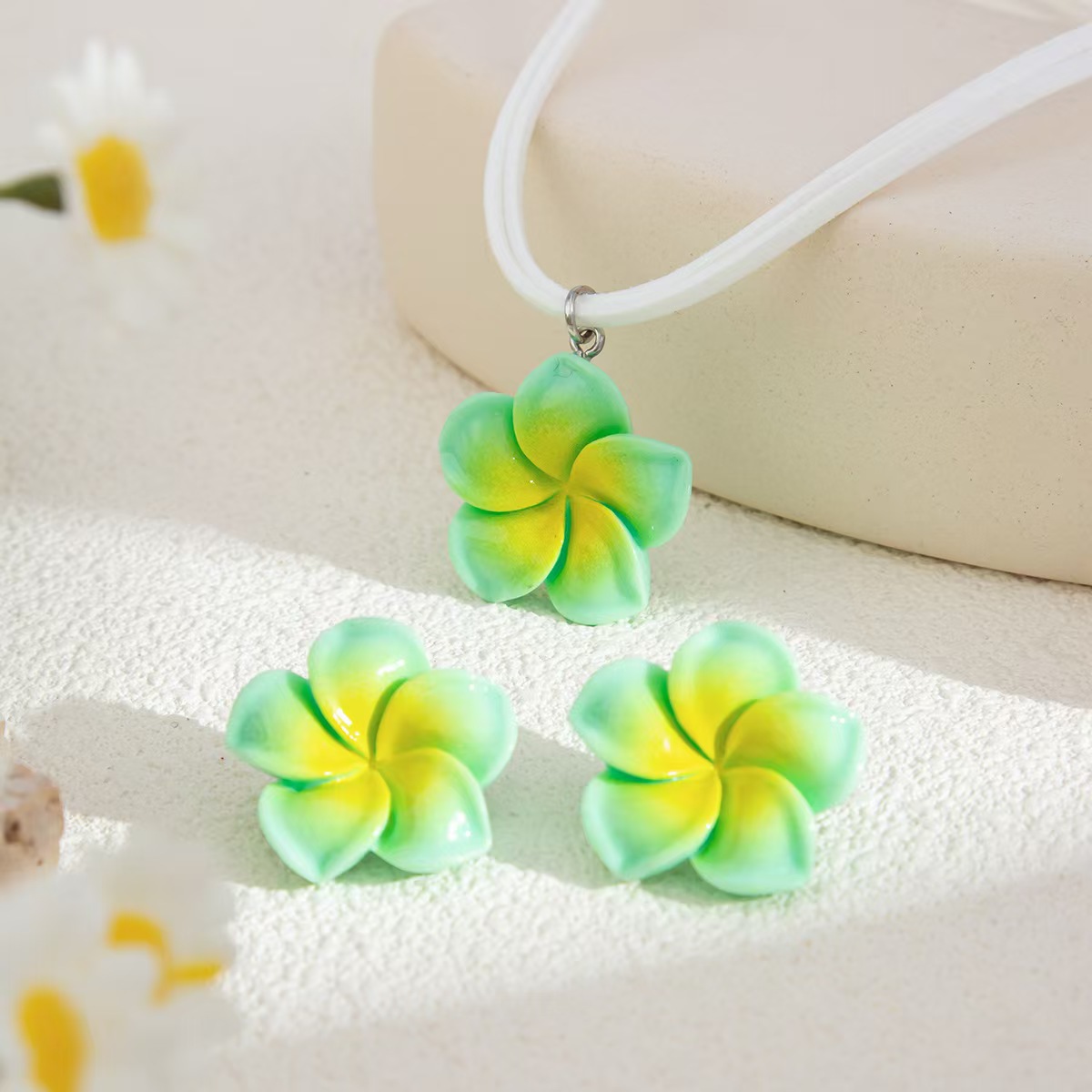 Sweet Acrylic New Velvet Flower Women's Jewelry Set display picture 13