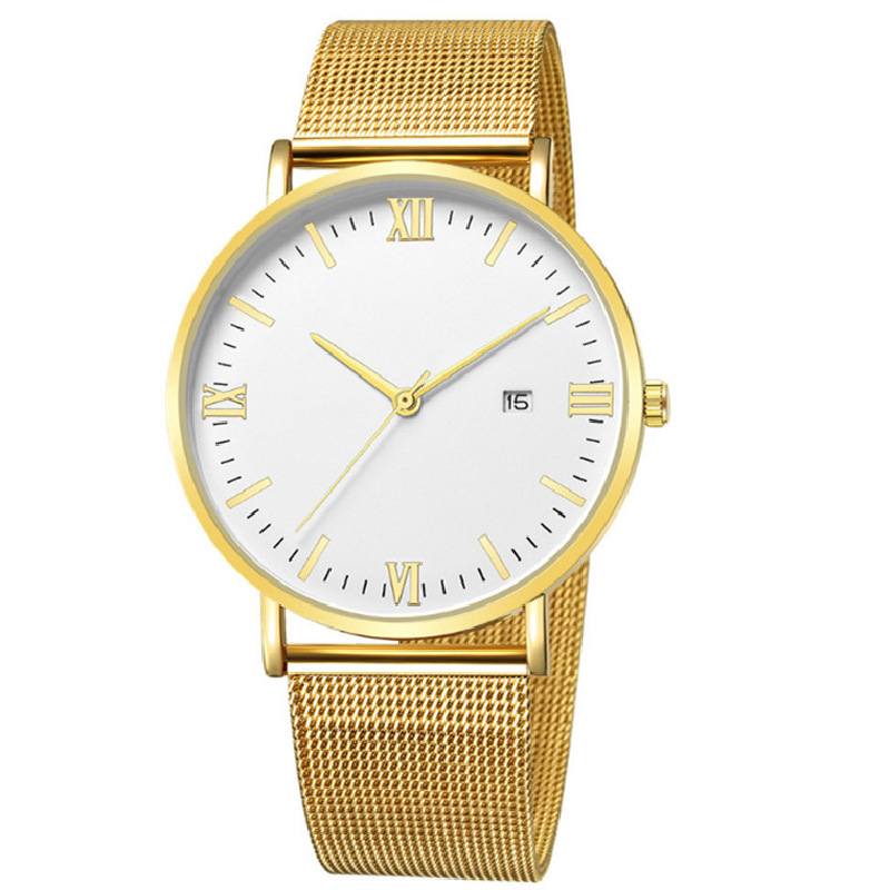 Factory wholesale simple mesh band Watch explosion men's watch neutral fashion quartz watch Joker watch men's watch_voghion.com