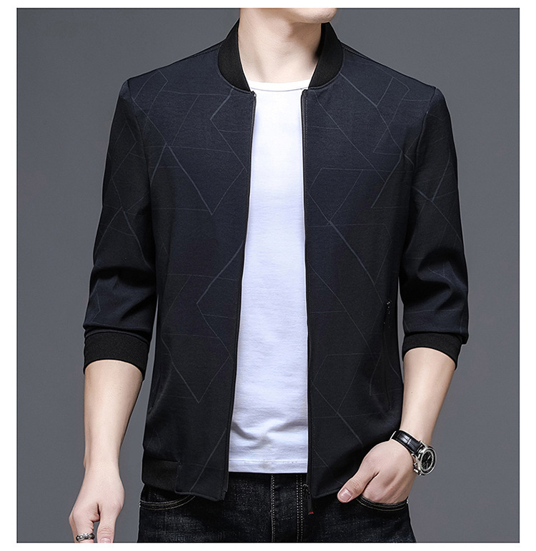 Men's Casual Bomber Jacket, Slim Fit Baseball Style Lightweight_voghion.com