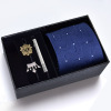 Men's gift box, classic suit, tie, brooch, set, 8cm