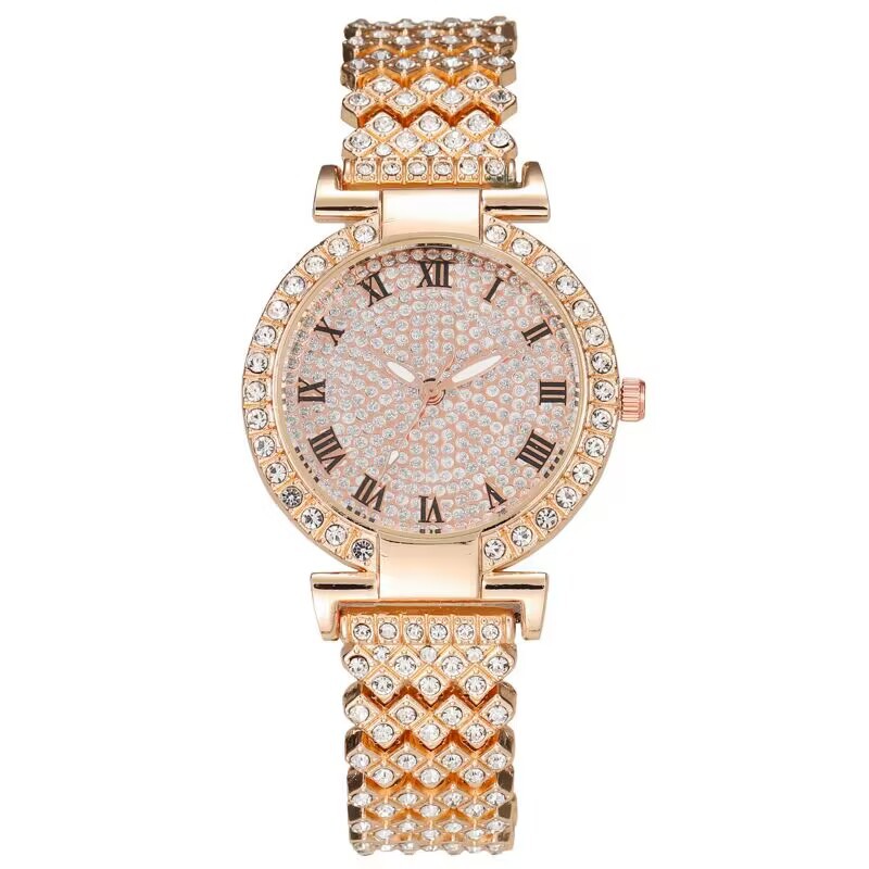 2024 Mantian Star Steel Chain Set Orologio da donna con bracciale con strass modello romano con diamanti pieni_voghion.com