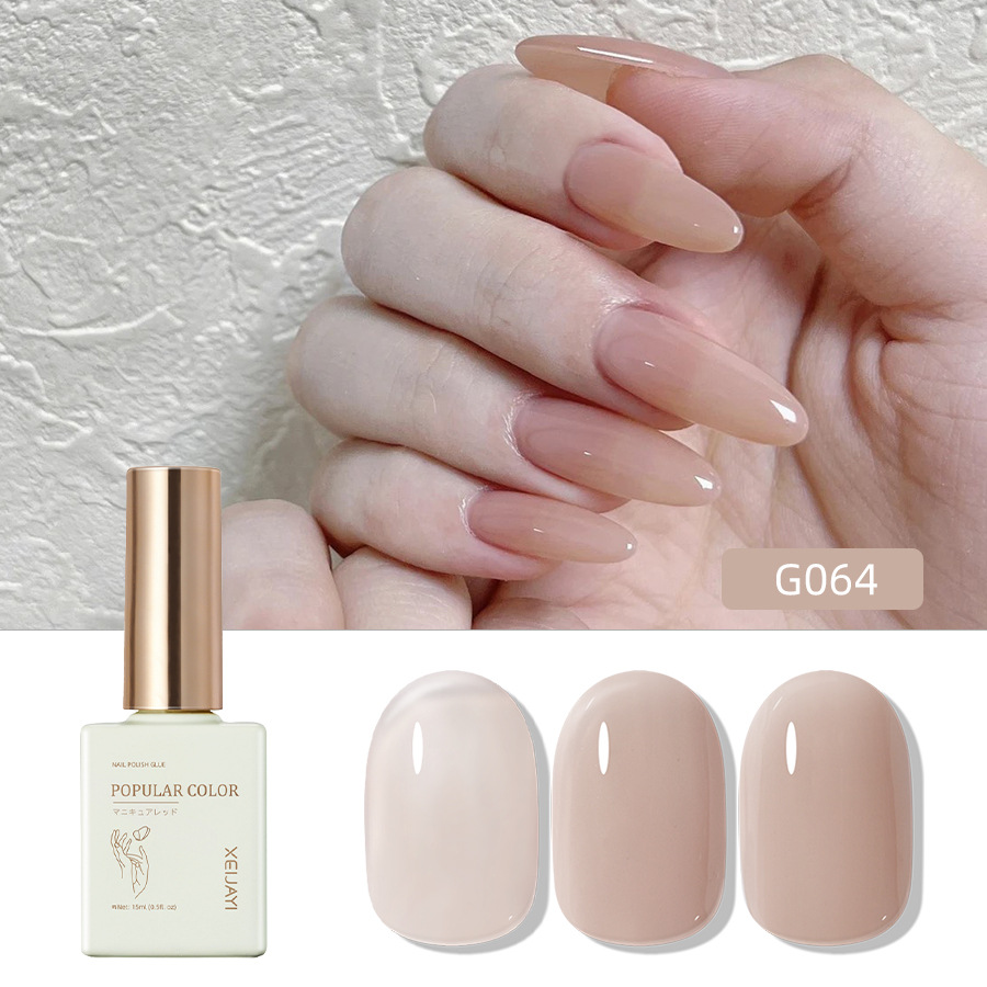 Solid color new white nail polish gel naked through nail shop special high nail polish lasting firm factory wholesale