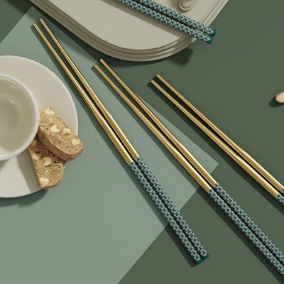 筷子不锈钢304不发霉家用餐厅ins网红风防滑防烫学生快子一件批发