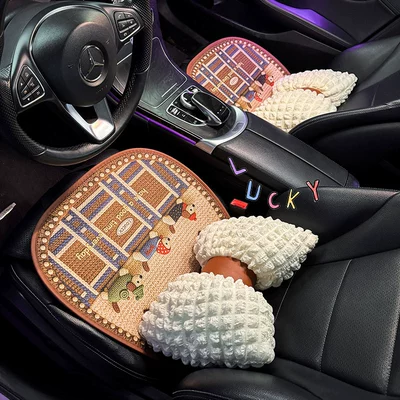 Seat cushion, seat cover: Linen Car Seat Cushion, Universal for