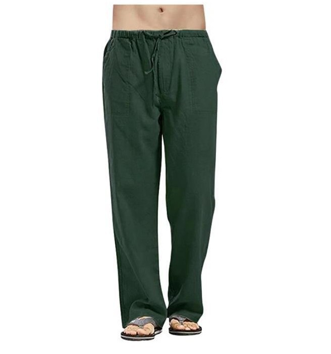 Printemps lin large hommes pantalons coréen pantalon surdimensionné coton Streetwear mâle nouveau Yoga pantalon décontracté hommes vêtements pantalons de survêtement_voghion.com