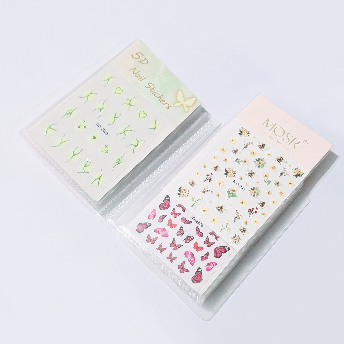 Portable Nail Art Sticker Storage Album 20/80 Grids Ins Style Sticker Classification Organizer Japanese Style Nail Art Storage Album