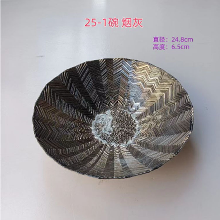 Placa de fruta de vidrio de color grande 25cm de vidrio cubo de fruta grande tazón de vidrio de gran capacidad bocadillo para el hogar plato de fruta nuevo