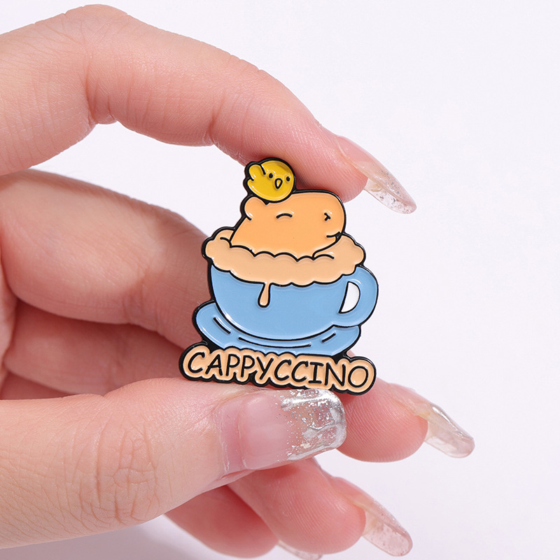 Cute Pin Capybara Alloy Stoving Varnish Unisex Brooches display picture 5