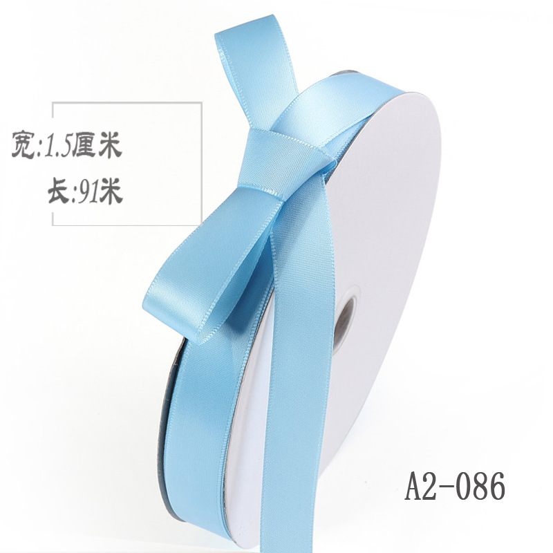 1,5 cm cinta de poliéster arco DIY cinta de la boda flores caja de regalo de frutas ropa de embalaje de satén cinta de color