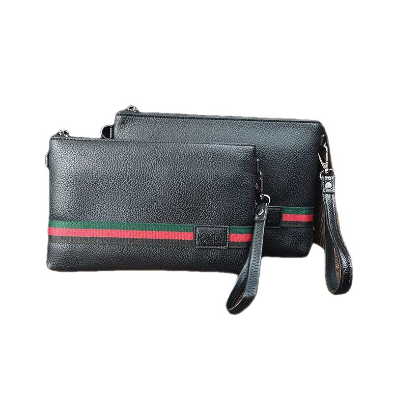 Hand loop bag, capacious wallet, men's shoulder bag, genuine leather, internet celebrity