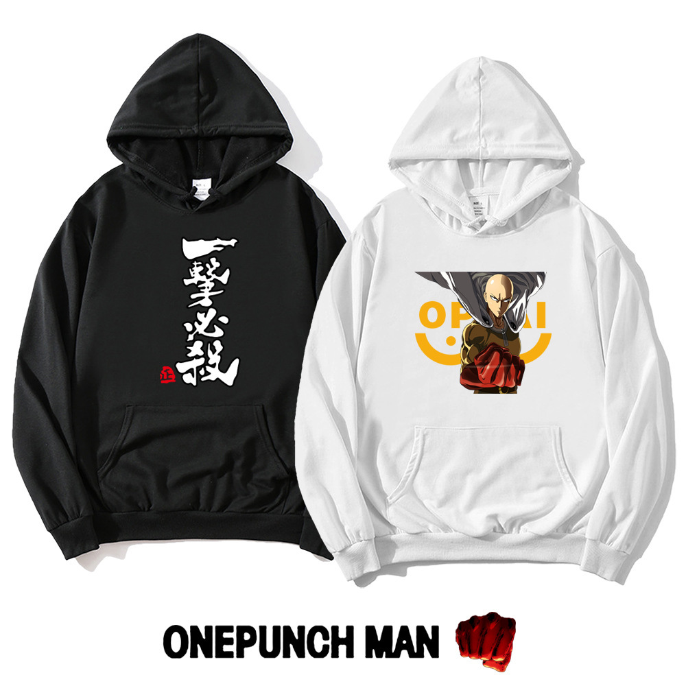 Un golpe Superman Saitama Teacher Anime Periférico Otoño e invierno Moda para hombres y mujeres Suéter de pareja Sudadera con capucha Chaqueta de manga larga