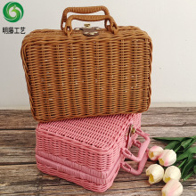 复古收纳箱婚礼摄影装饰拍摄道具藤编整理箱藤编手提箱中秋月饼盒