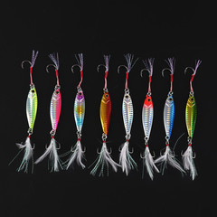 Wan Ya An Slow Rolling Blade Jig Fake Lure Fishing Gear Lure Lead Plate Metal Lure 15g 5.2cm Feather
