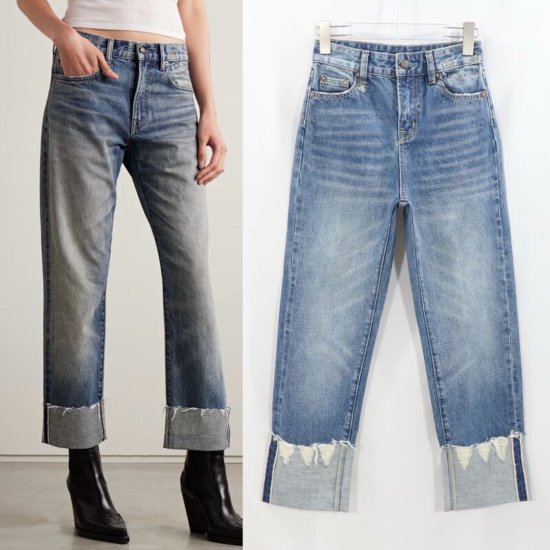 R&13 High-Waisted Straight Jeans for Women, Loose and Slim, European and American Style Small-Foot Nine-Point Pants for Women, 2025 Autumn and Winter New Style