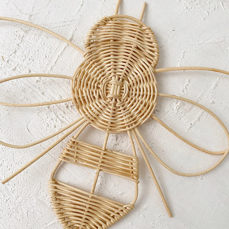 Tejido a mano de caña colgante de pared decoración de abeja red decoración de pared europea americana colgante de pared