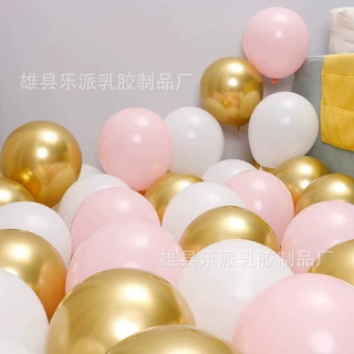 七夕情人节金属金色嫩粉白色气球婚礼生日派对店门口装饰场景布置