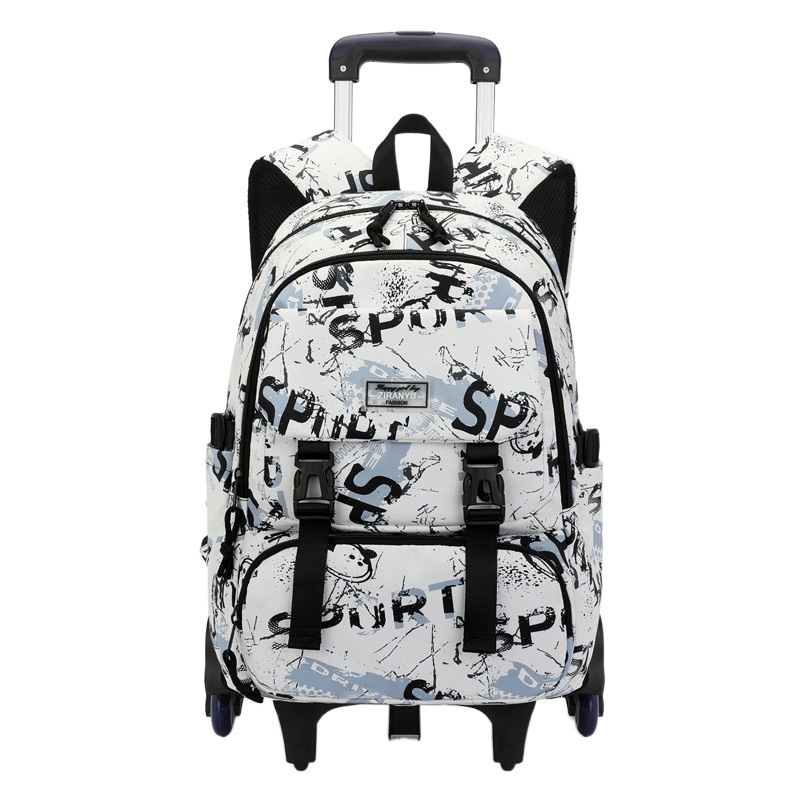 Natural Fish nuevo grado 2 a 6 escalera escalada carro mochila Junior High School niños gran capacidad desmontable entrega de una sola pieza