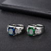 Men's sapphire zirconium, ring with crystal, wish, European style, wholesale