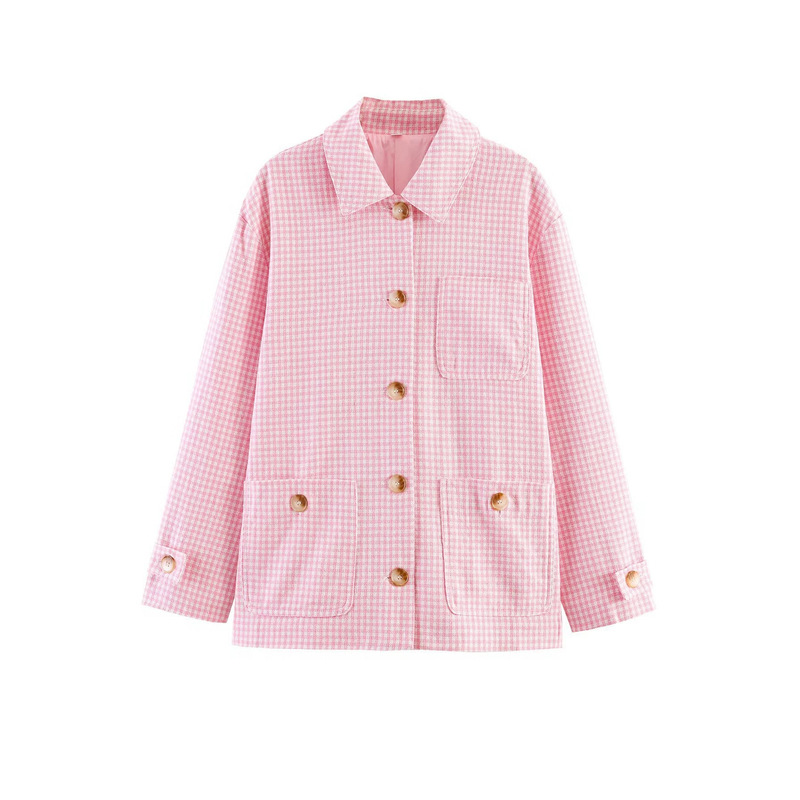 Taop&Za Women's 2026 Summer New Fashion Versatile Simple Elegant Tweed Pocket-Decorated Jacket Coat